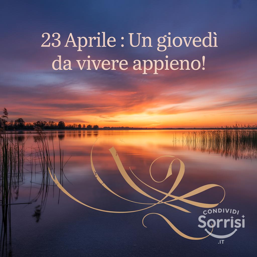 23 Aprile : un Giovedì da vivere appieno!