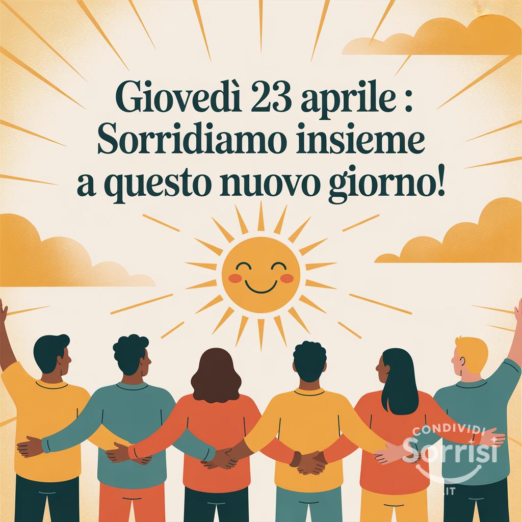Giovedì 23 Aprile : sorridiamo insieme a questo nuovo giorno!