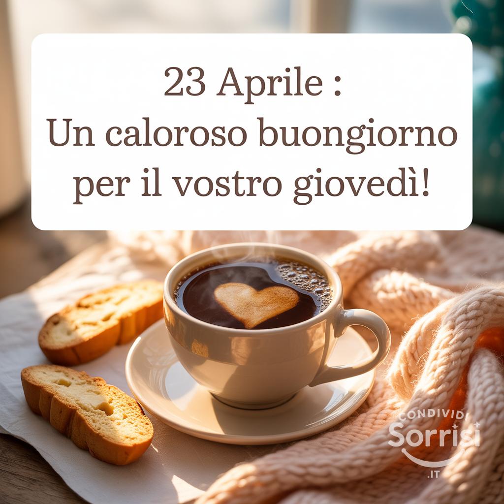 23 Aprile : Un caloroso buongiorno per il vostro Giovedì!
