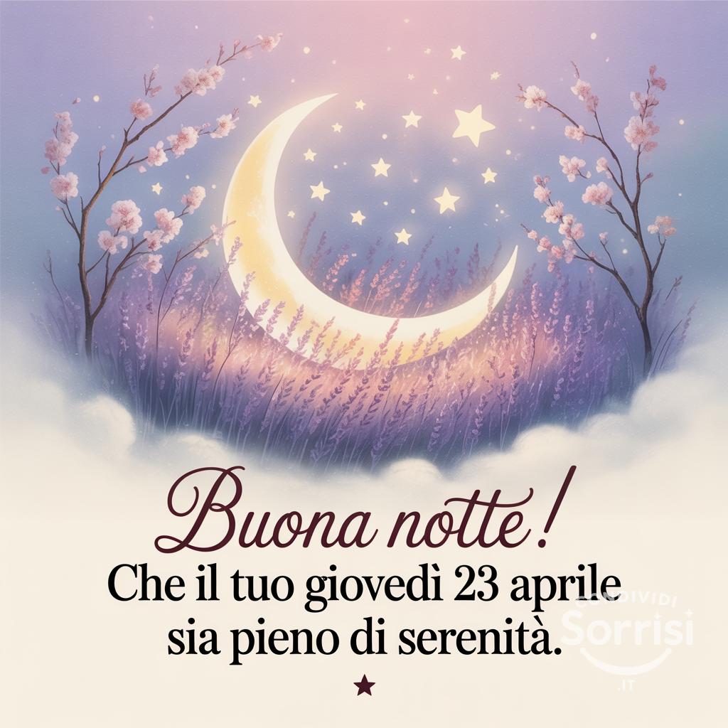Buona notte! Che il tuo giovedì 23 aprile  sia pieno di serenità.
