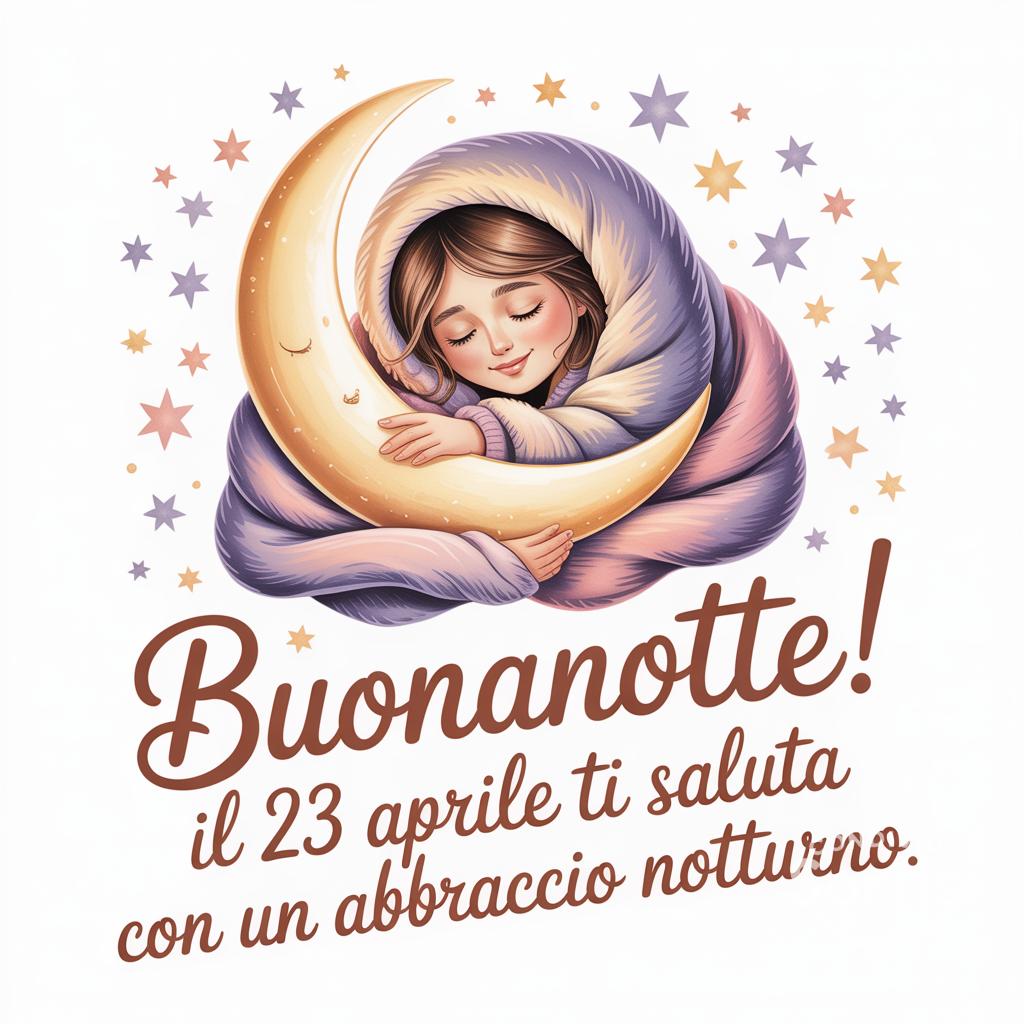 Buonanotte! Il 23 aprile  ti saluta con un abbraccio notturno.