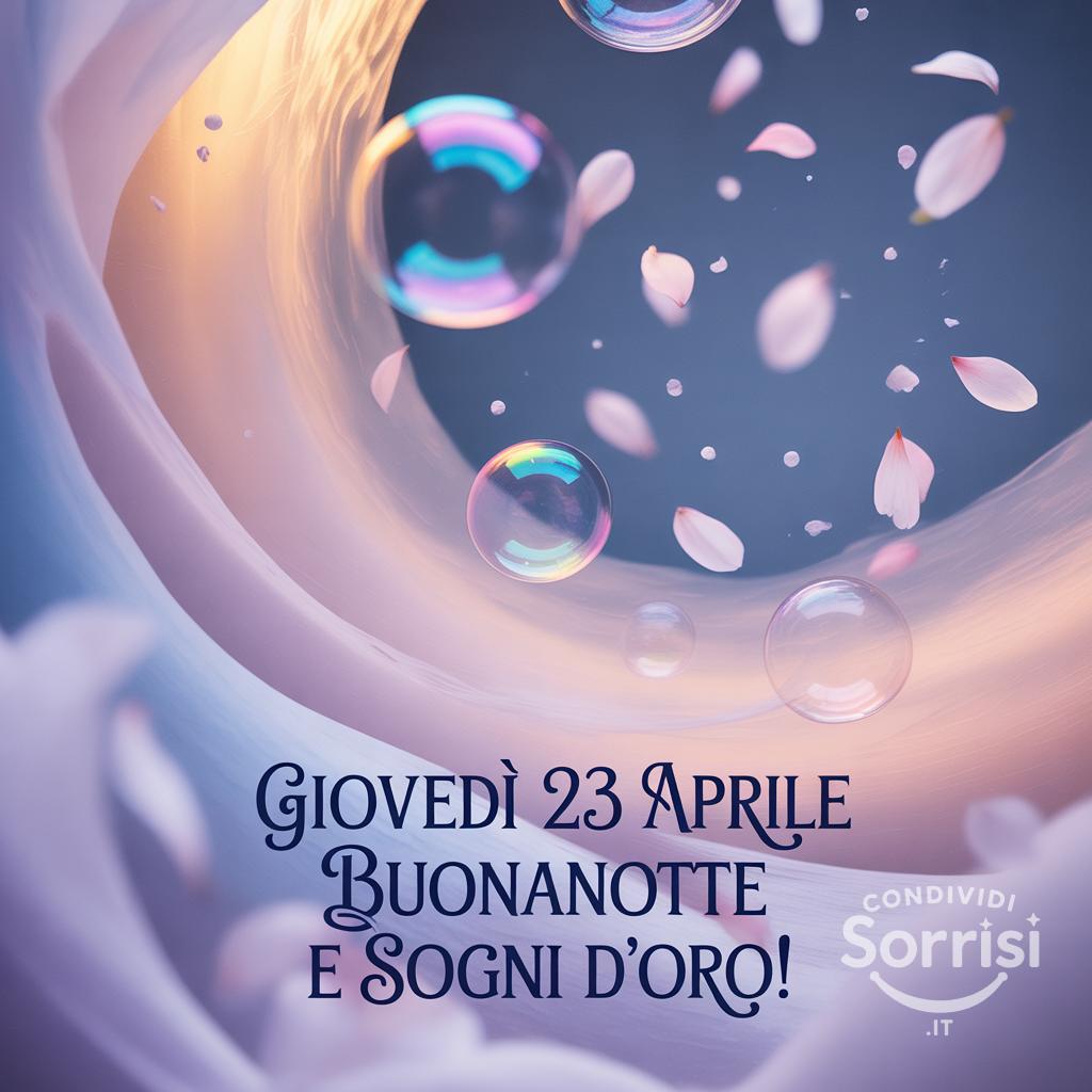 Giovedì 23 aprile : Buonanotte e sogni d'oro!