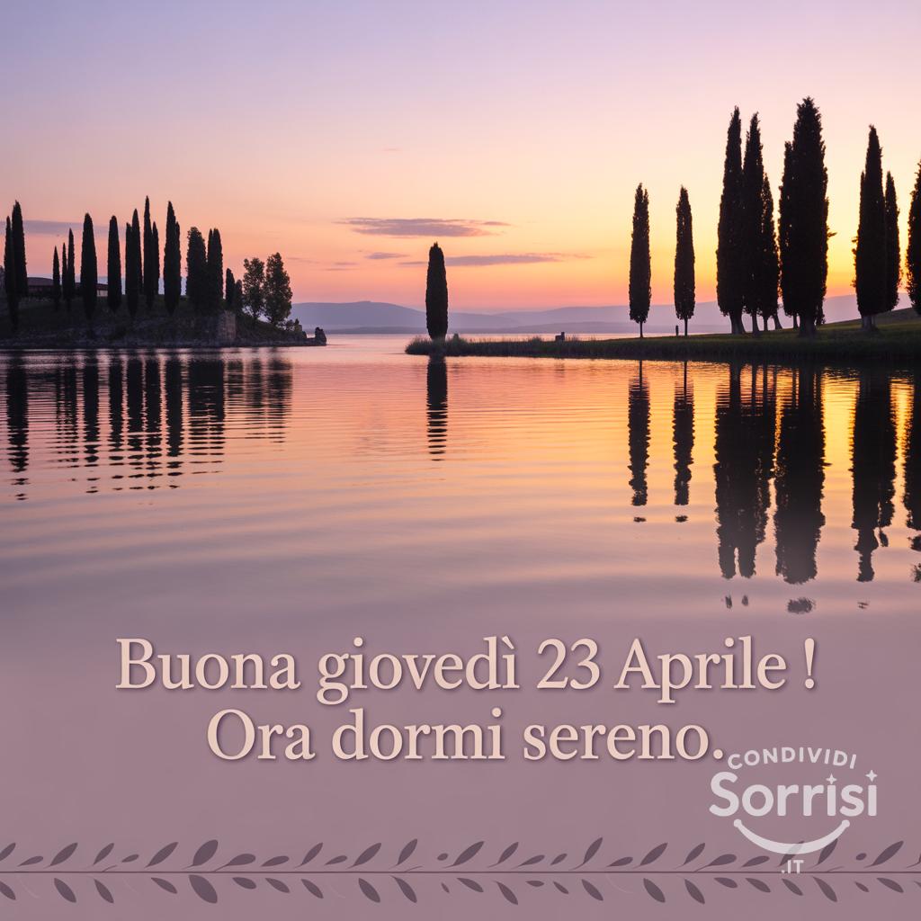 Buona giovedì 23 aprile ! Ora dormi sereno.