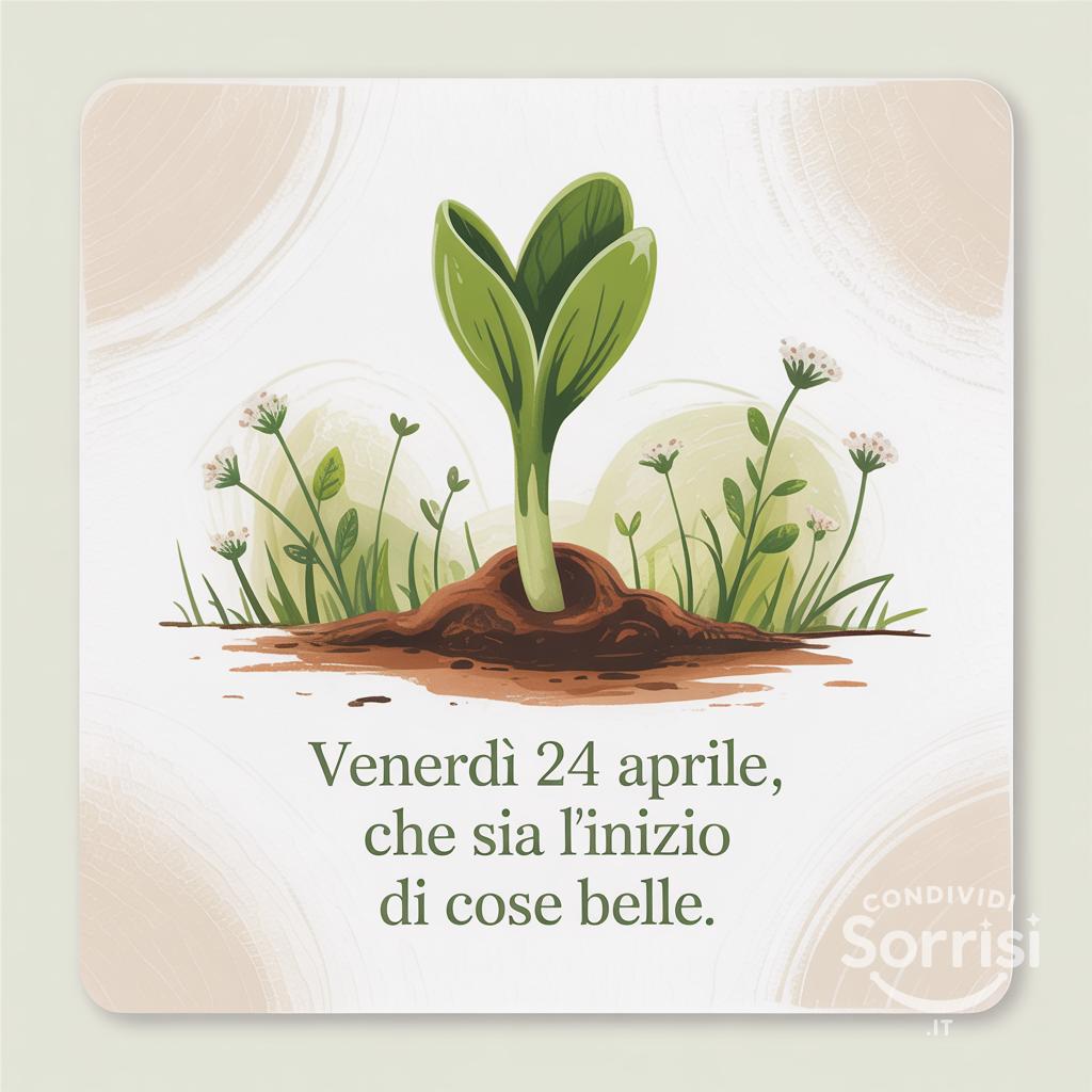Venerdì 24 aprile , che sia l'inizio di cose belle.