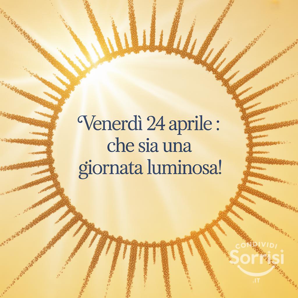 Venerdì 24 aprile : che sia una giornata luminosa!