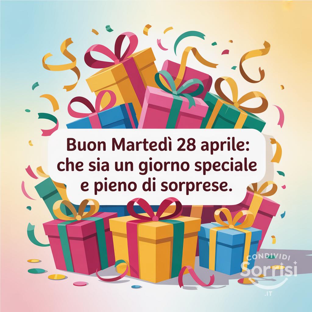 Buon Martedì 28 Aprile: Che sia un giorno speciale e pieno di sorprese.