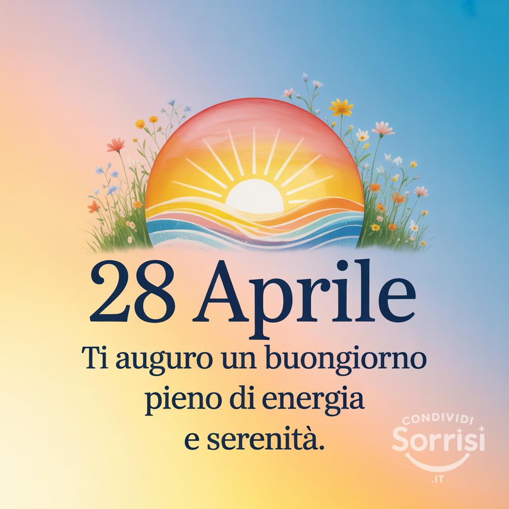 28 Aprile : Ti auguro un buongiorno pieno di energia e serenità.