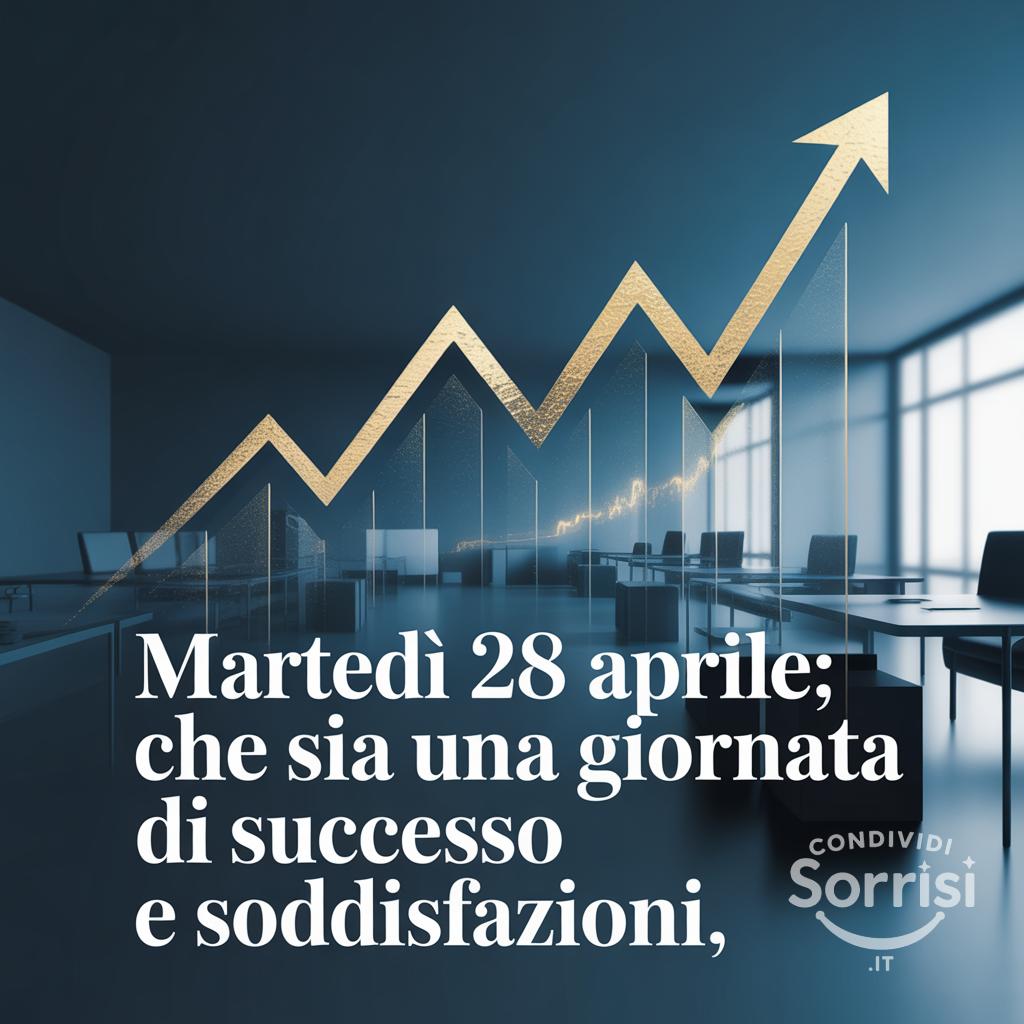 Martedì 28 Aprile: Che sia una giornata di successo e soddisfazioni.