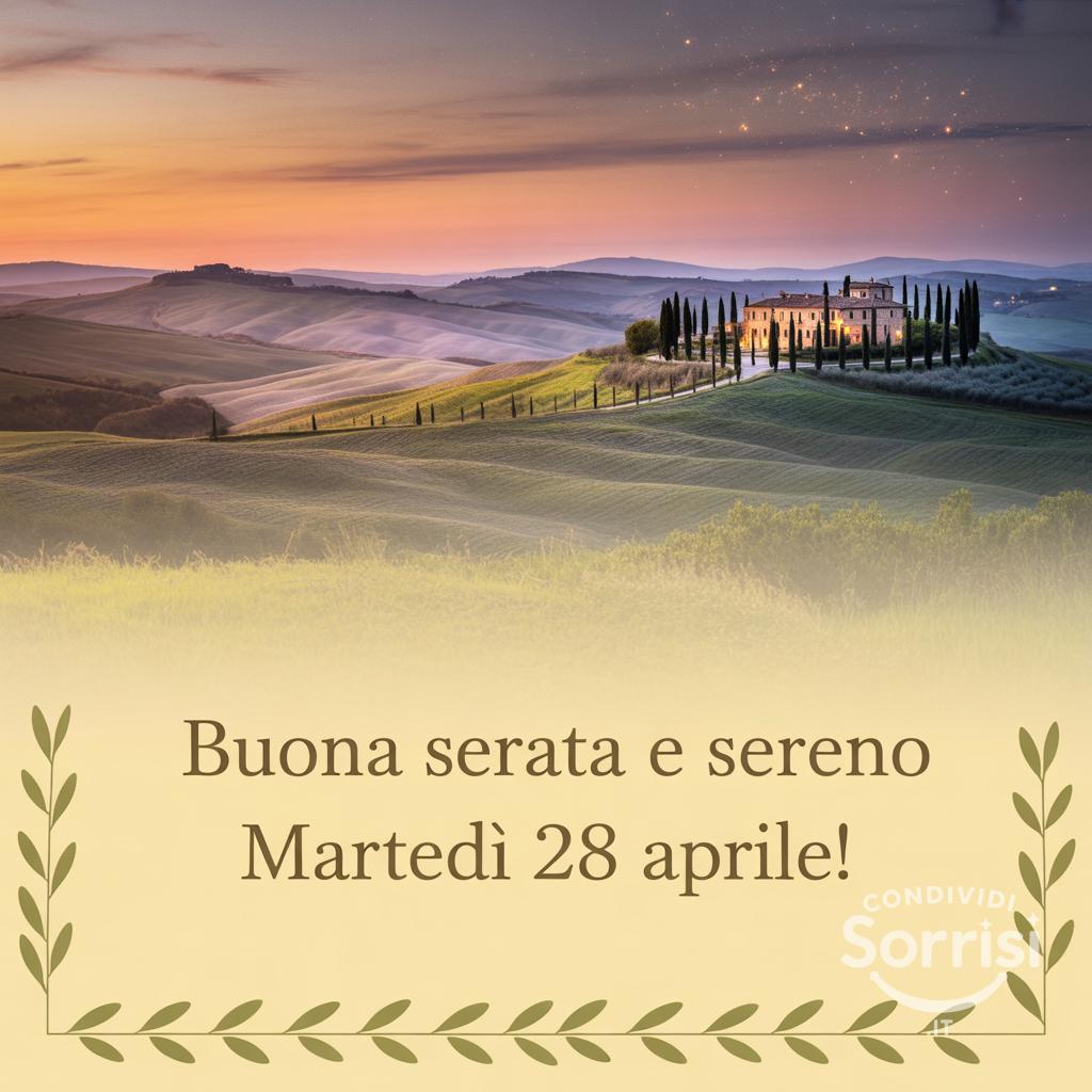 Buona serata e sereno martedì 28 aprile !