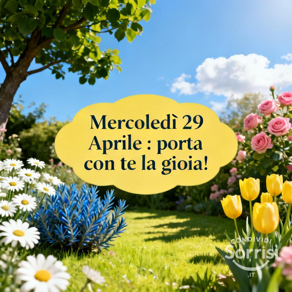 Mercoledì 29 Aprile : porta con te la gioia!