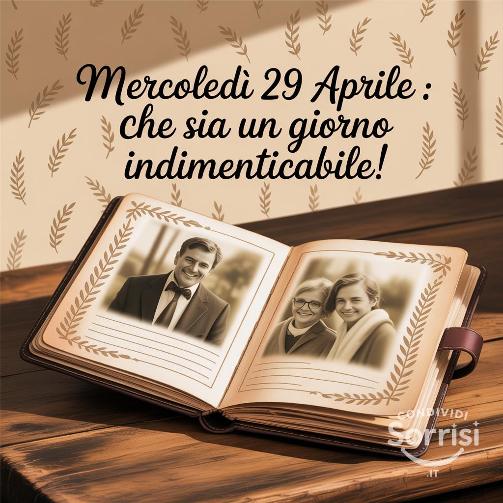 Mercoledì 29 Aprile : che sia un giorno indimenticabile!