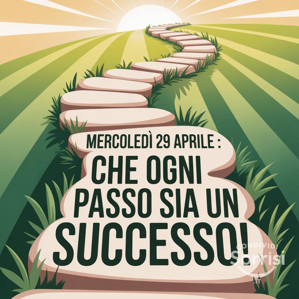 Mercoledì 29 Aprile : che ogni passo sia un successo!