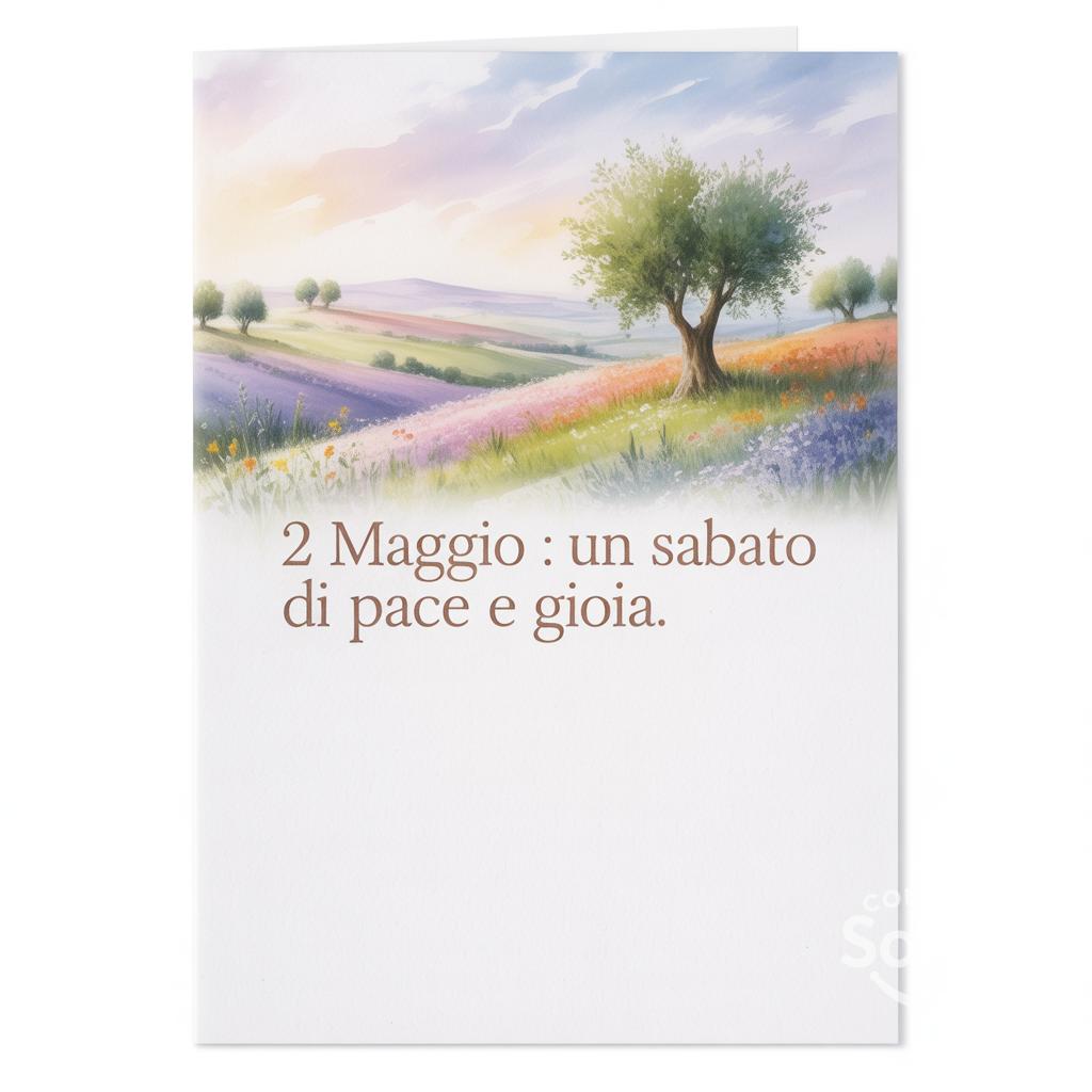 2 maggio : un sabato di pace e gioia.