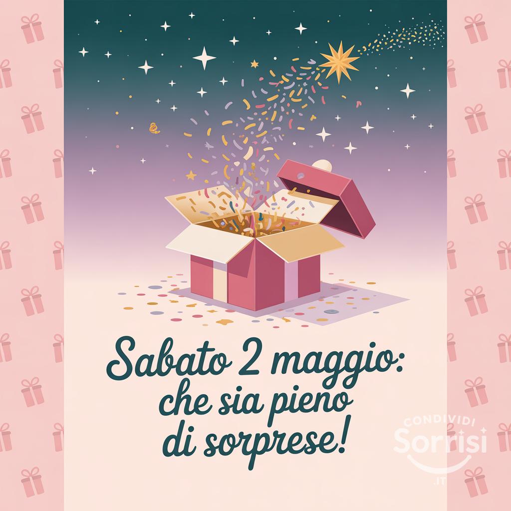 Sabato 2 maggio: che sia pieno di sorprese!