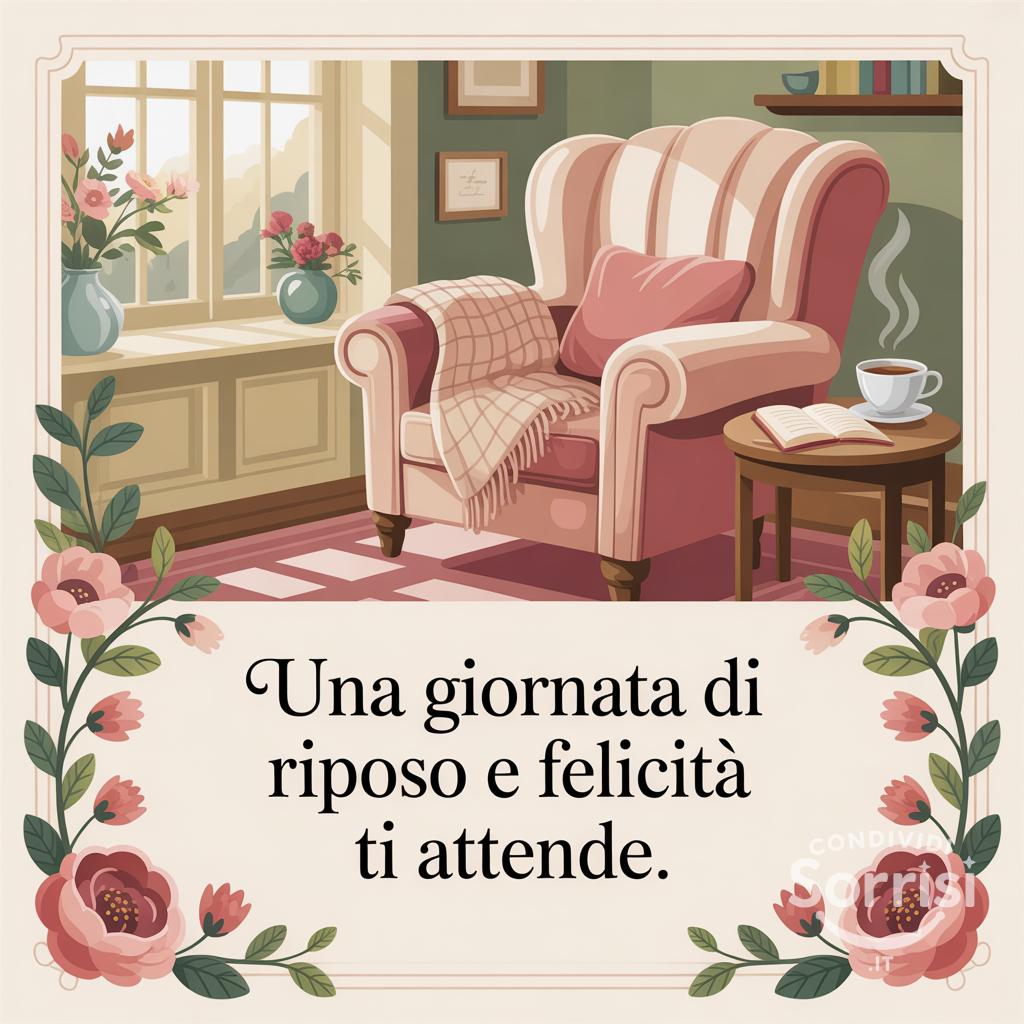 Una giornata di riposo e felicità ti attende.