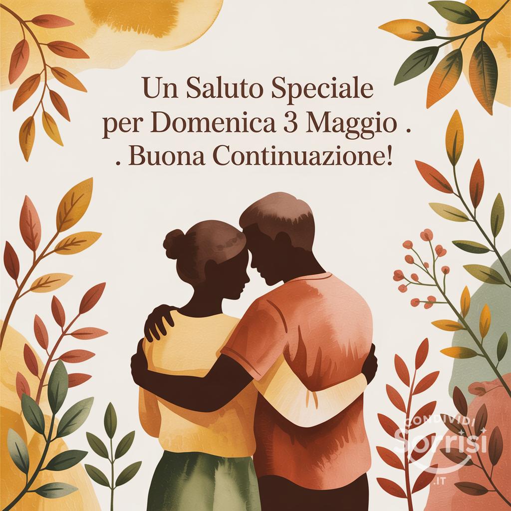 Un saluto speciale per domenica 3 maggio . Buona continuazione!