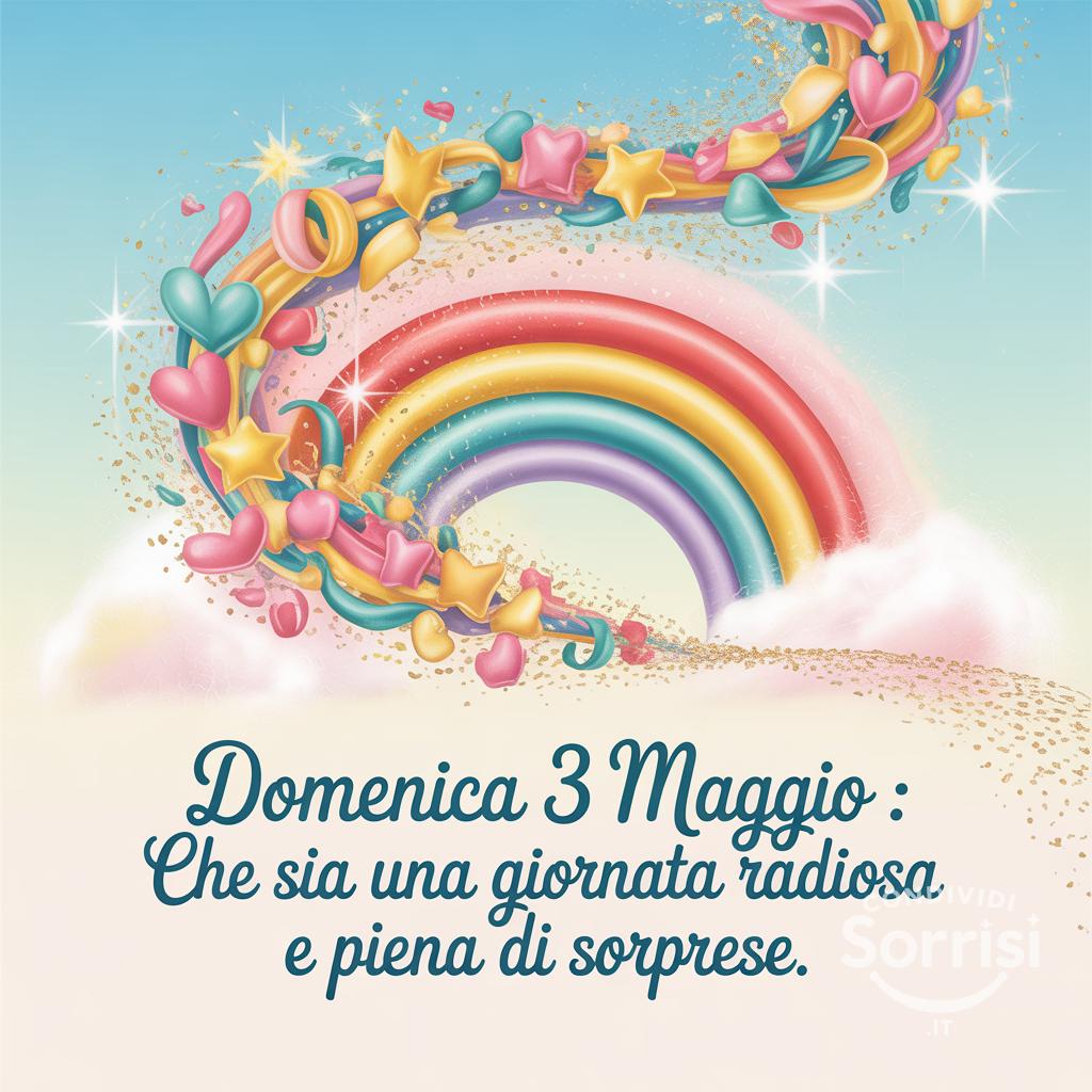 Domenica 3 maggio : che sia una giornata radiosa e piena di sorprese.