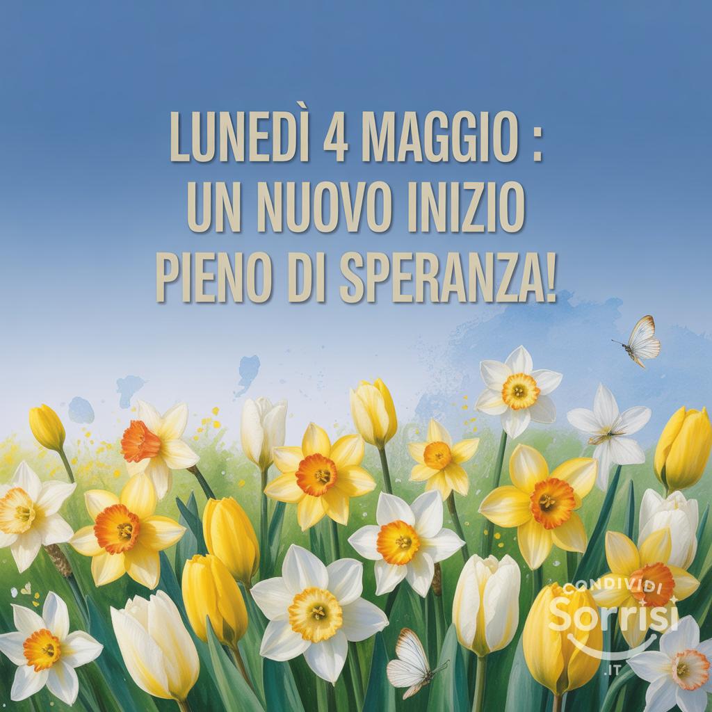 Lunedì 4 maggio : un nuovo inizio pieno di speranza!