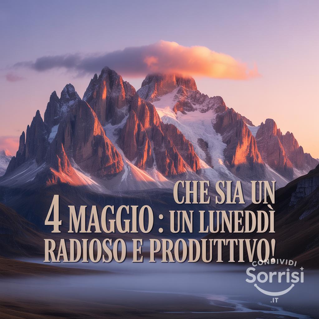 4 Maggio : Che sia un lunedì radioso e produttivo!