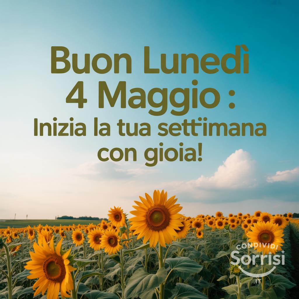 Buon lunedì 4 maggio : Inizia la tua settimana con gioia!