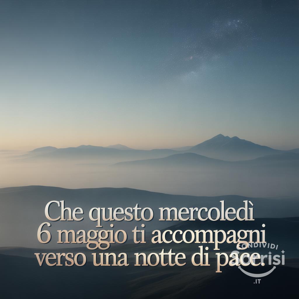 Che questo mercoledì 6 maggio  ti accompagni verso una notte di pace.