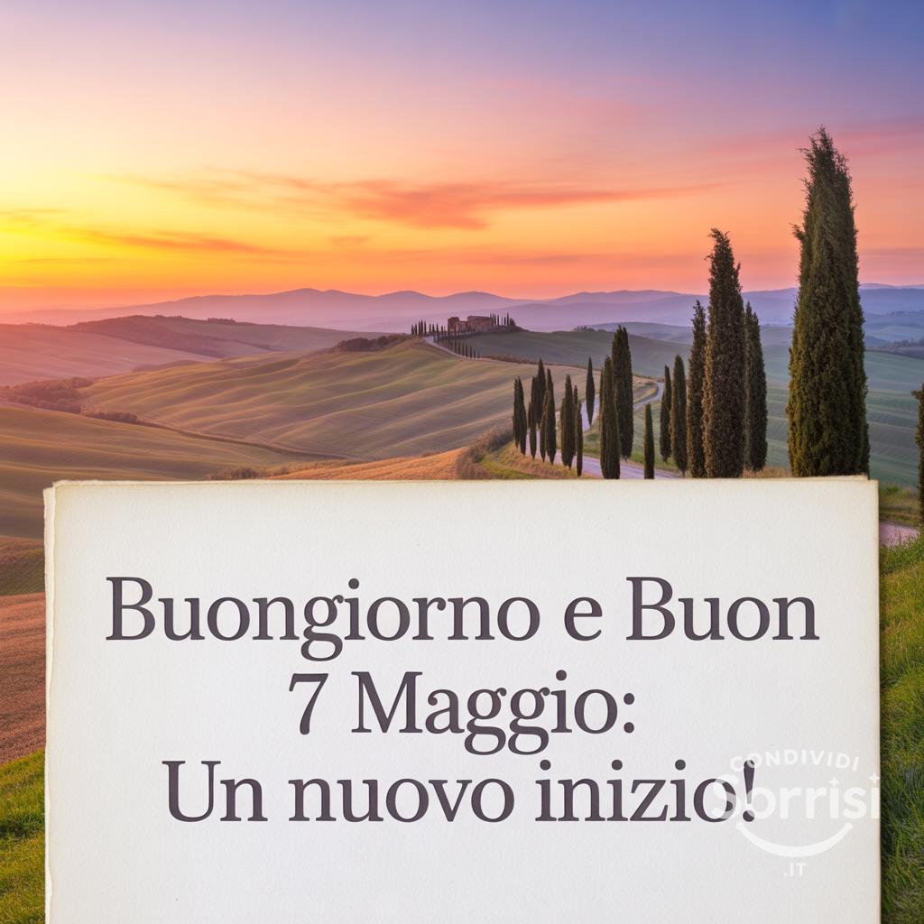 Buongiorno e buon 7 Maggio: un nuovo inizio!