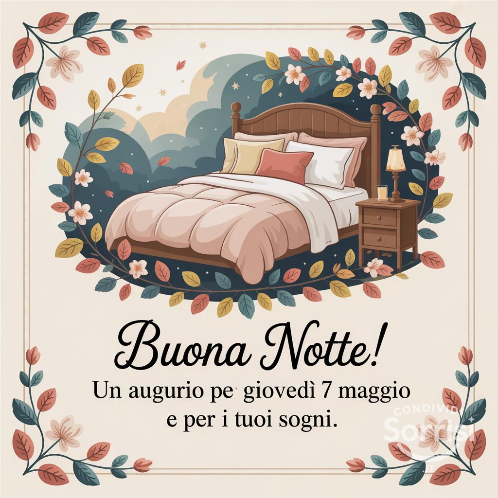 Buona notte! Un augurio per questo giovedì 7 maggio  e per i tuoi sogni.