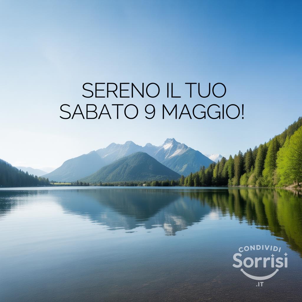 Sereno il tuo Sabato 9 Maggio!