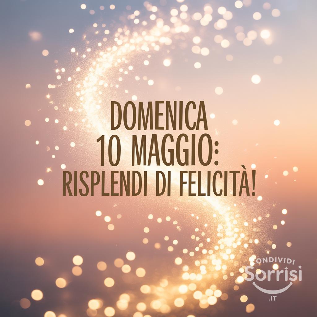 Domenica 10 Maggio: risplendi di felicità!