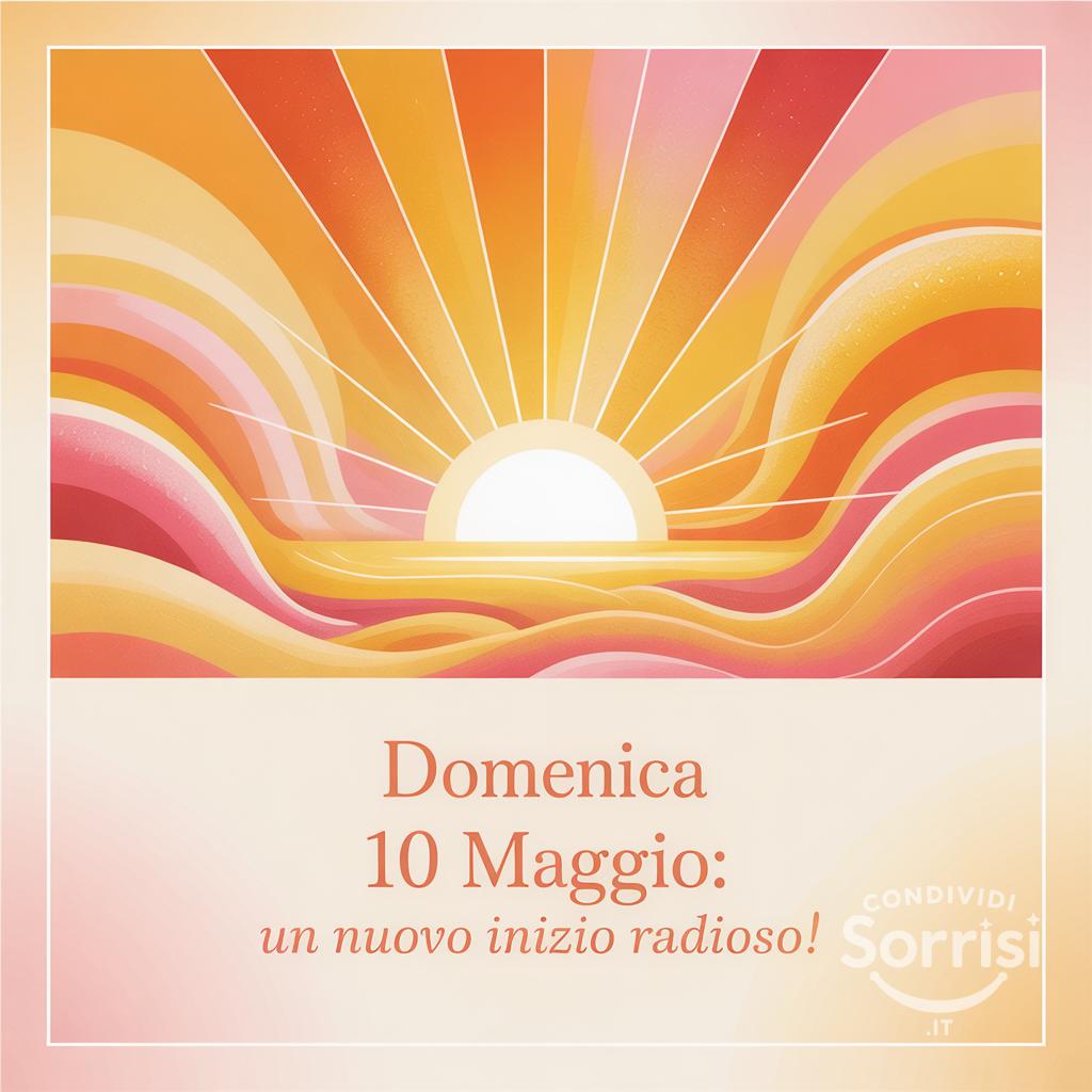 Domenica 10 Maggio: un nuovo inizio radioso!