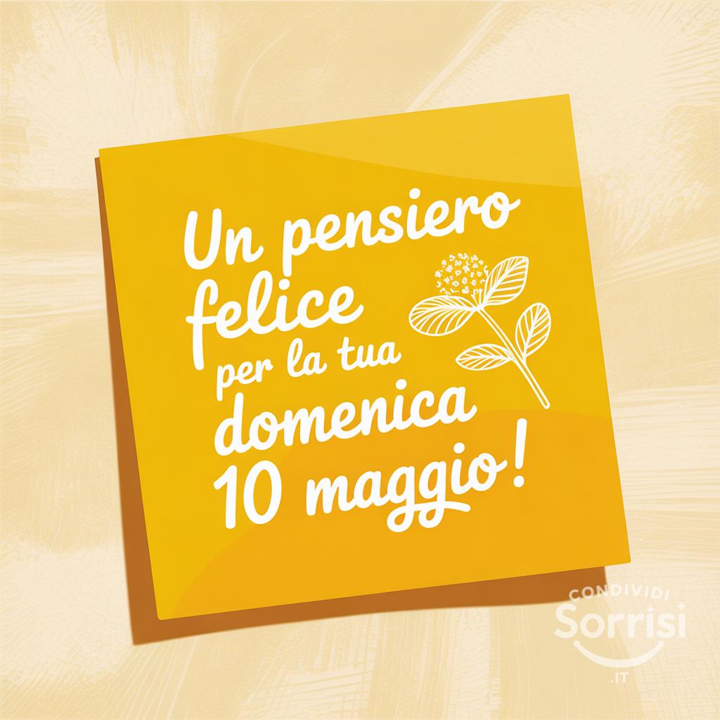 Un pensiero felice per la tua Domenica 10 Maggio!