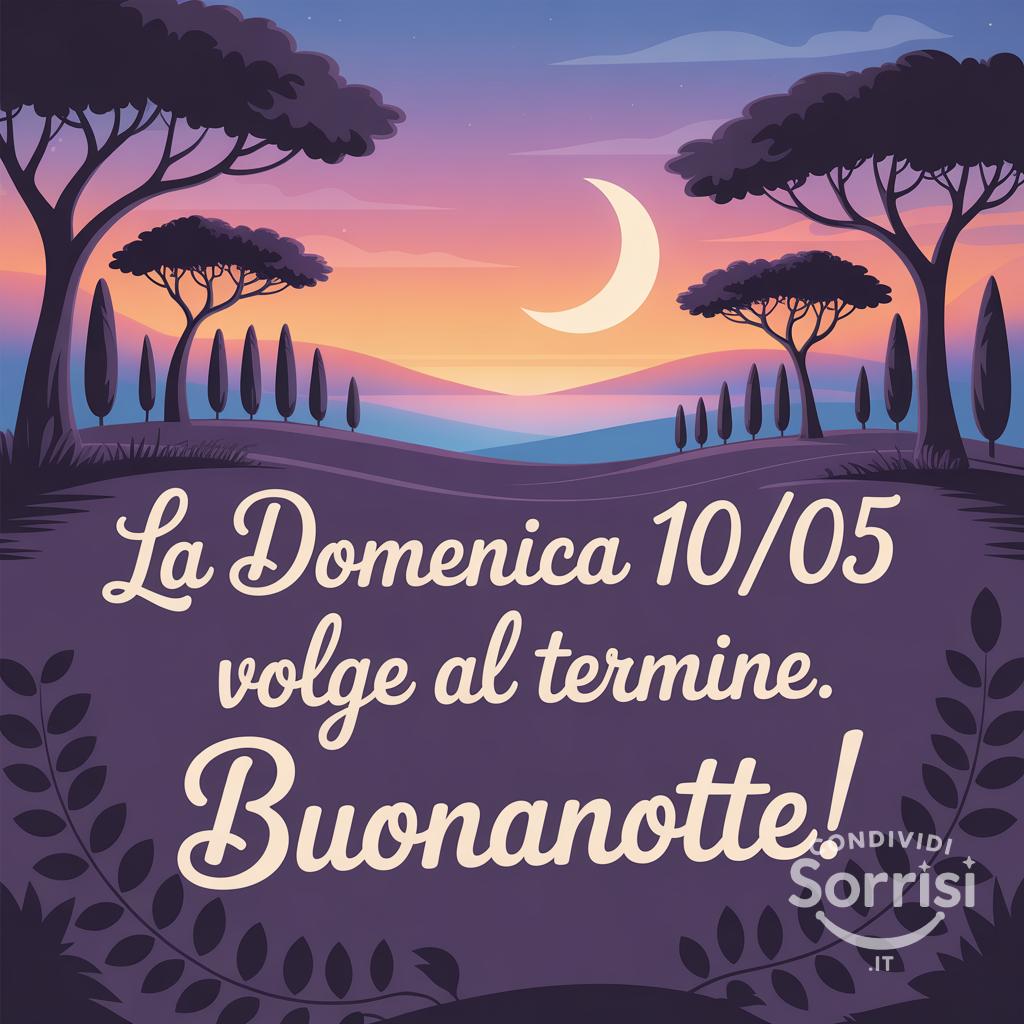 La domenica 10/05/ volge al termine. Buonanotte!