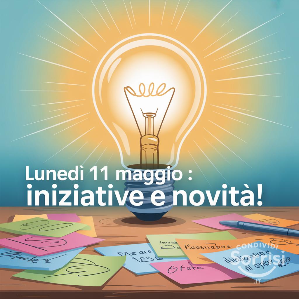 Lunedì 11 maggio : iniziative e novità!