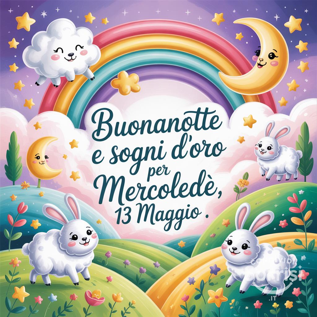 Buonanotte e sogni d'oro per mercoledì 13 maggio .