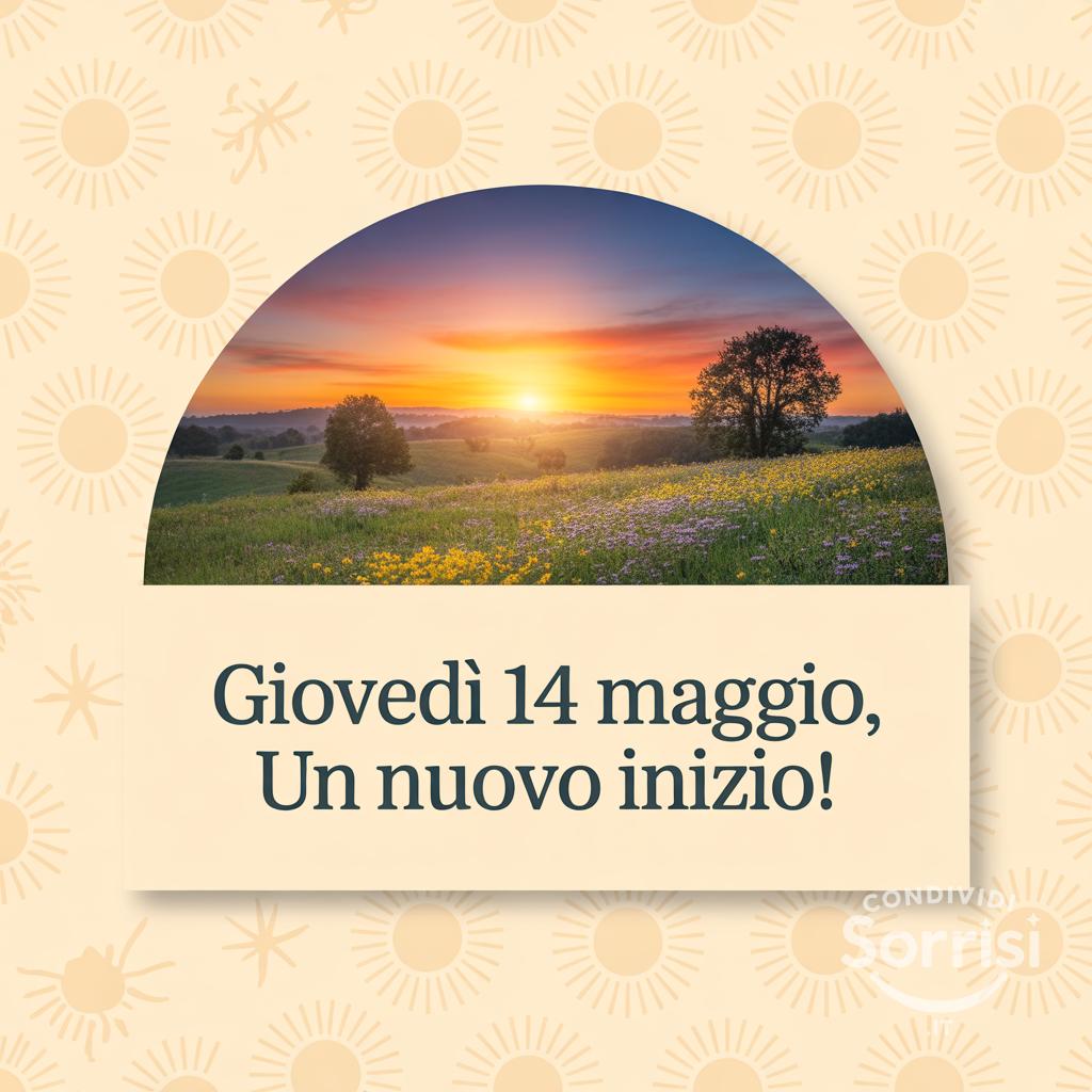 Giovedì 14 maggio, un nuovo inizio!