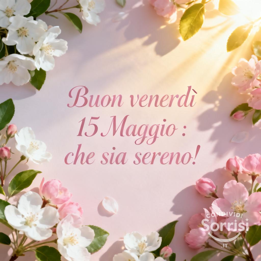 Buon venerdì 15 Maggio : che sia sereno!