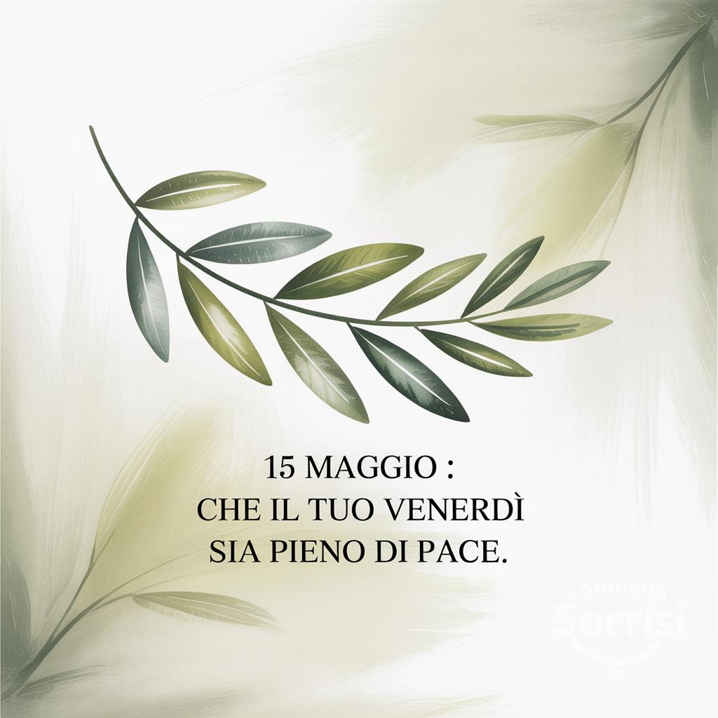 15 Maggio : che il tuo venerdì sia pieno di pace.