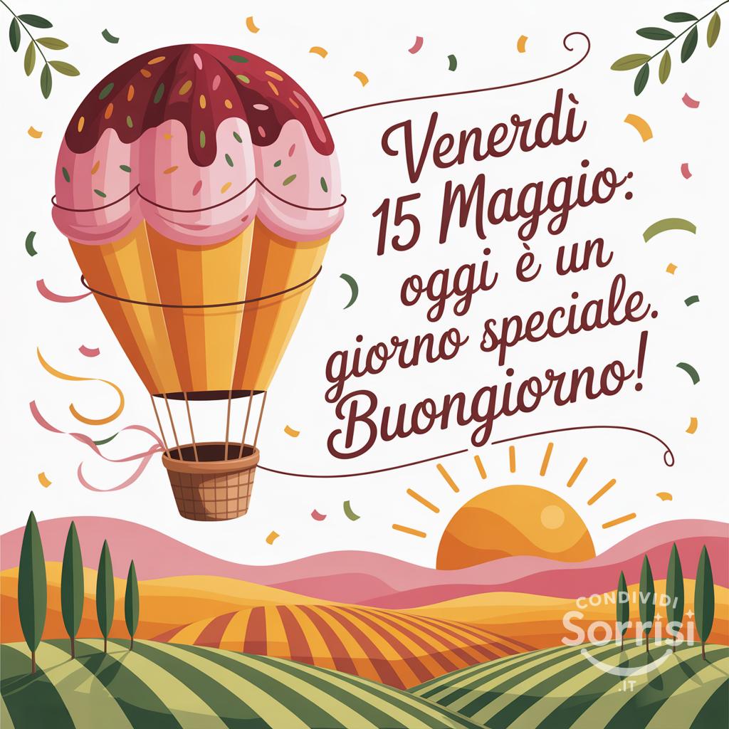 Venerdì 15 Maggio: oggi è un giorno speciale. Buongiorno!