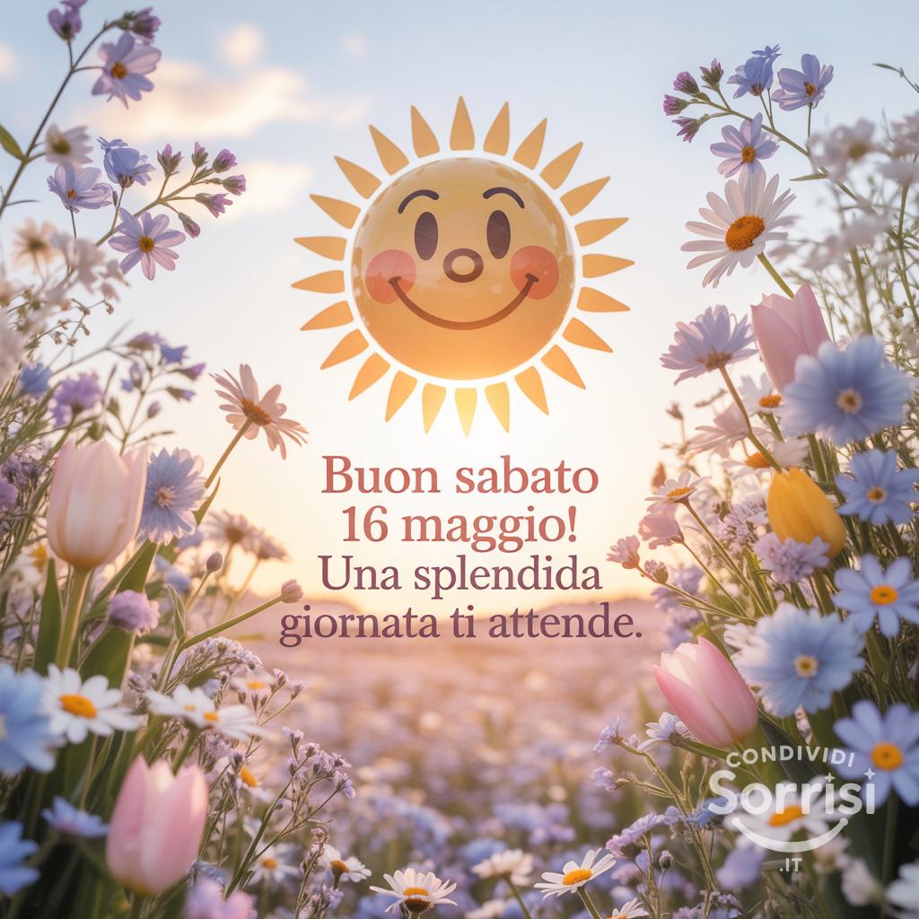 Buon Sabato 16 Maggio! Una splendida giornata ti attende.