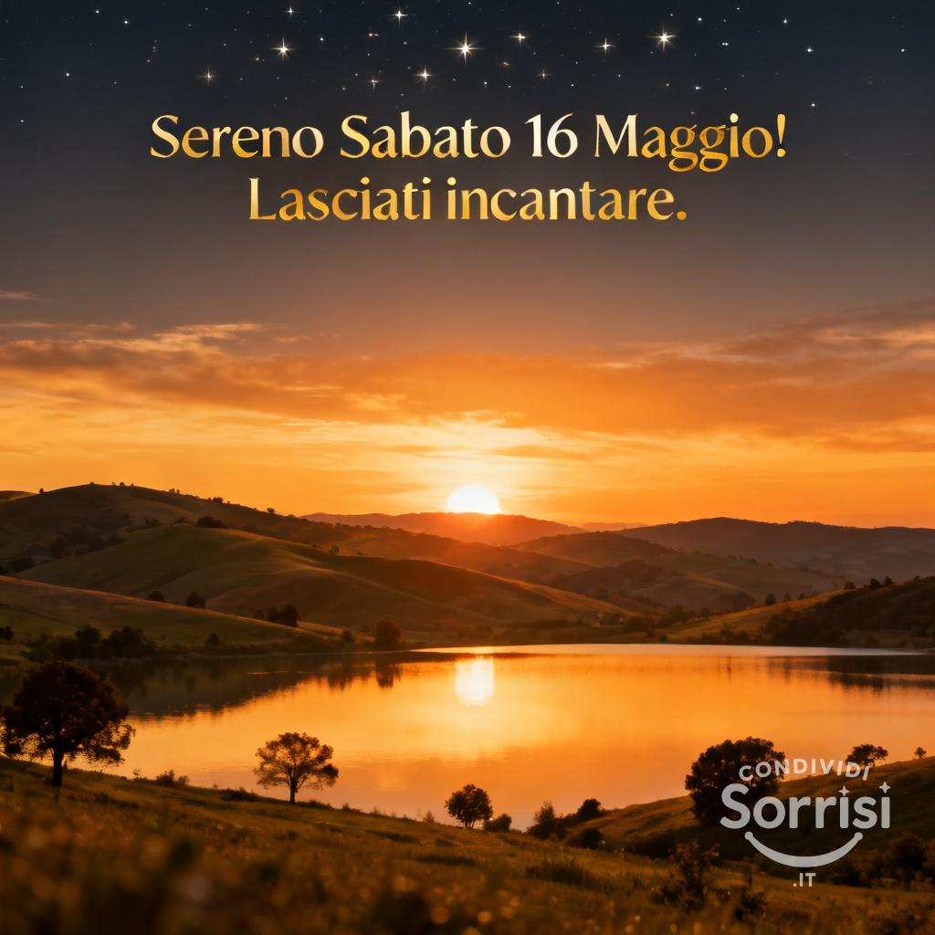 Sereno Sabato 16 Maggio! Lasciati incantare.