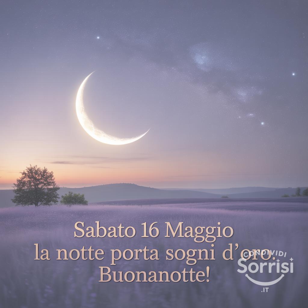 Sabato 16 maggio , la notte porta sogni d'oro. Buonanotte!