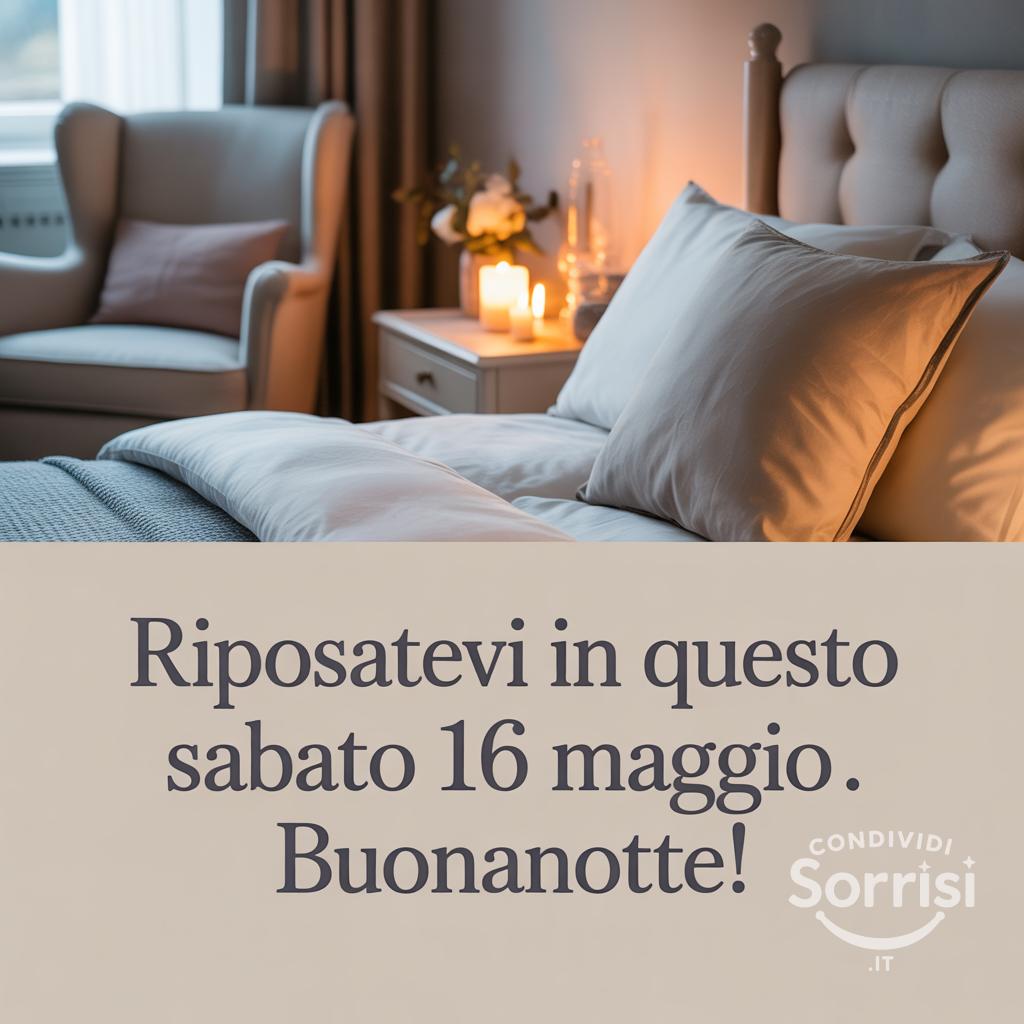 Riposatevi in questo sabato 16 maggio . Buonanotte!