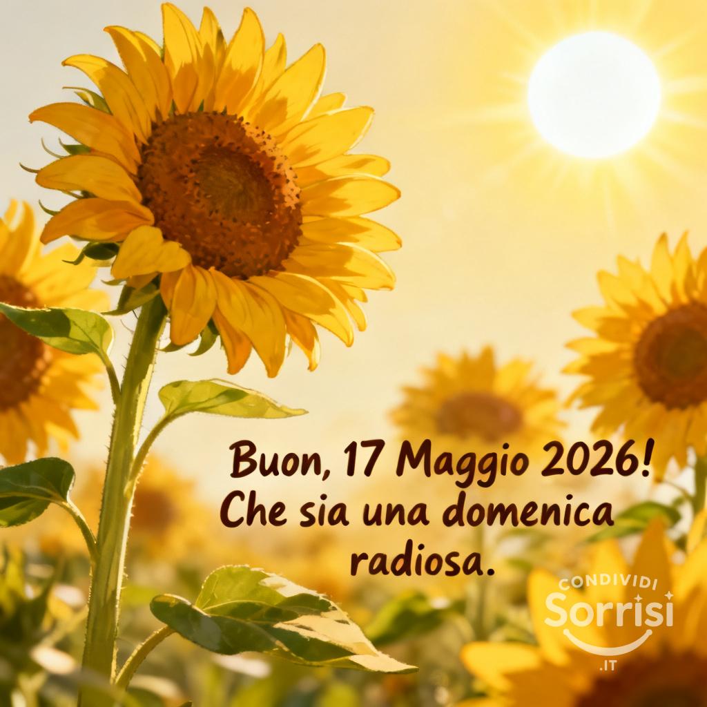Buon 17 Maggio ! Che sia una domenica radiosa.