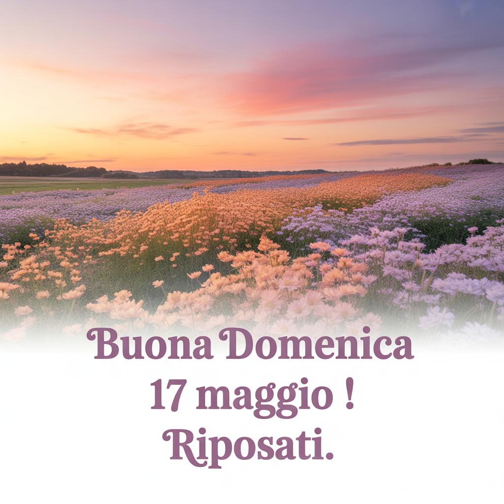 Buona domenica 17 maggio ! Riposati.