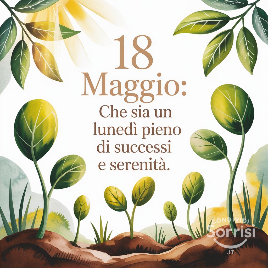 18 Maggio: Che sia un lunedì pieno di successi e serenità.