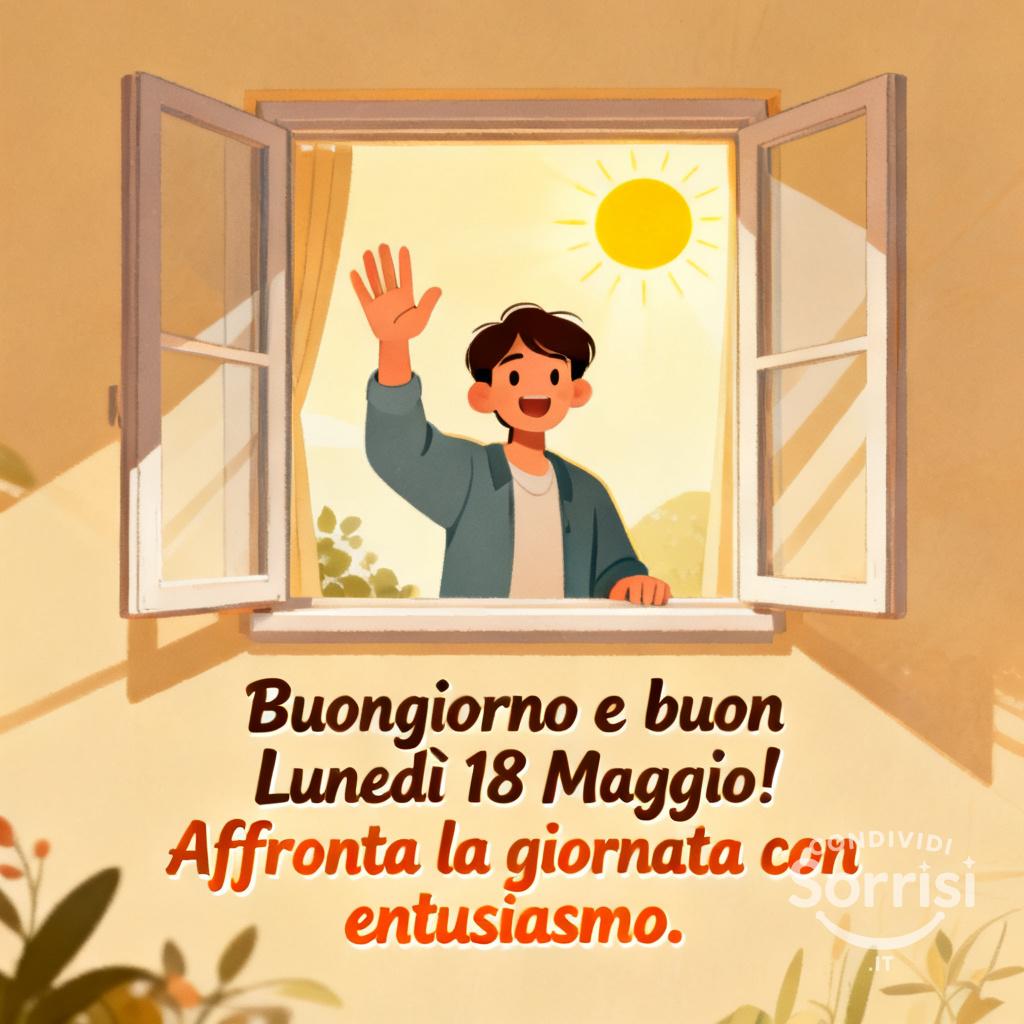 Buongiorno e buon Lunedì 18 Maggio! Affronta la giornata con entusiasmo.