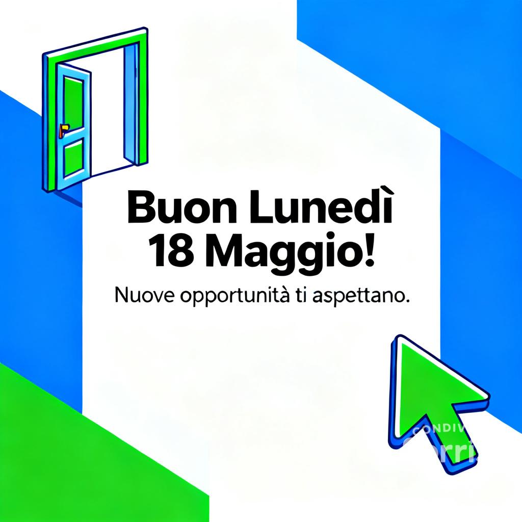 Buon Lunedì 18 Maggio! Nuove opportunità ti aspettano.