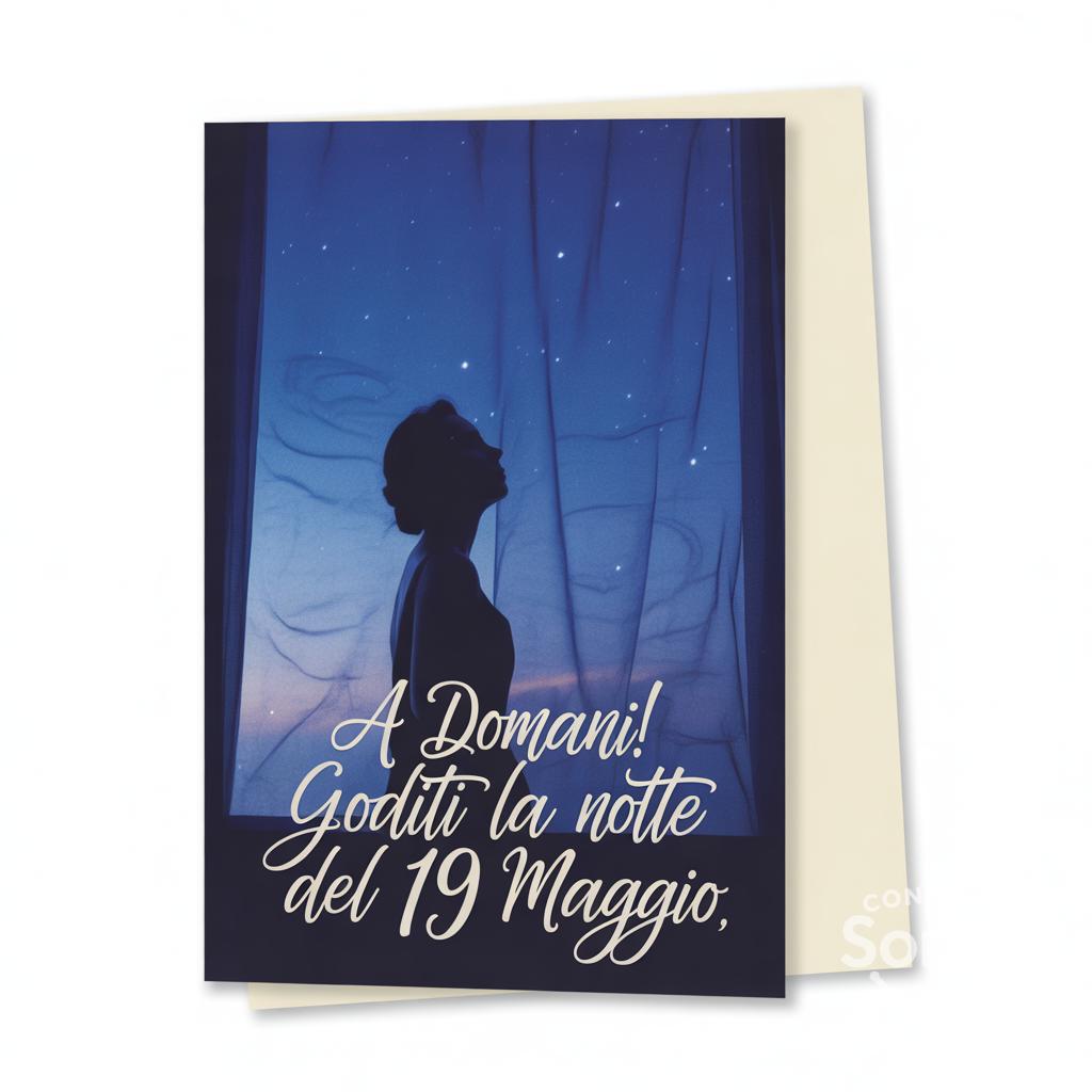 A domani! Goditi la notte del 19 maggio .