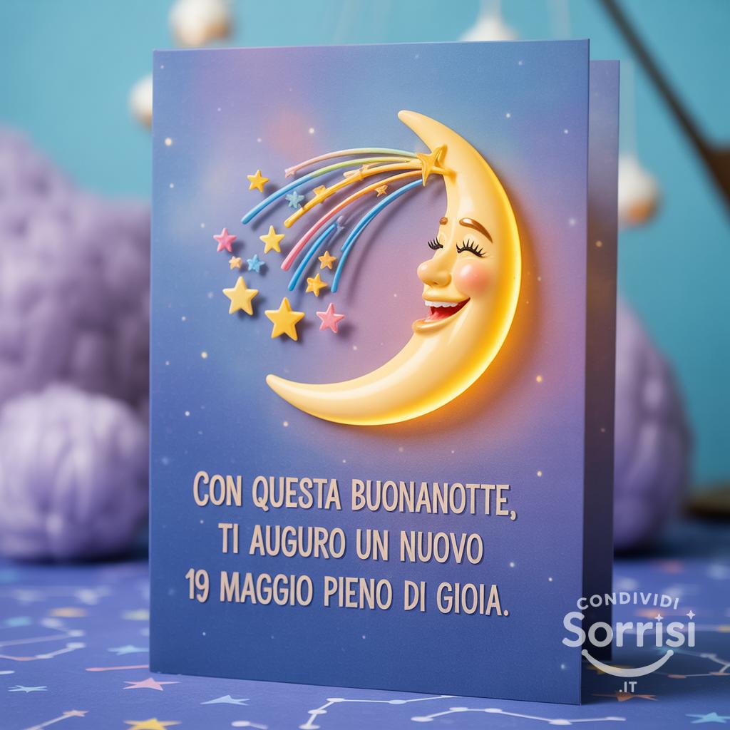 Con questa buonanotte, ti auguro un nuovo 19 maggio  pieno di gioia.