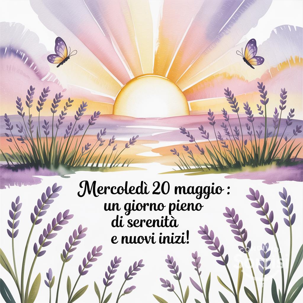 Mercoledì 20 Maggio : un giorno pieno di serenità e nuovi inizi!